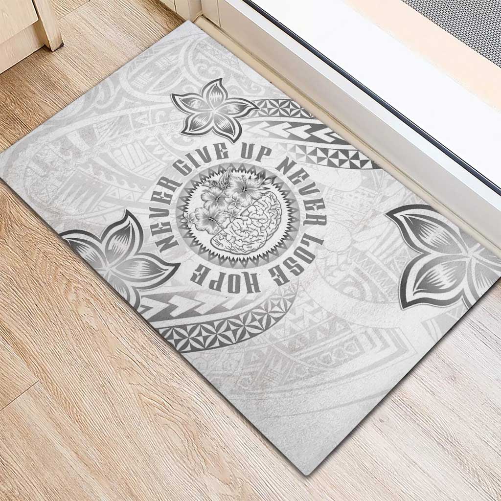 Brain Cancer Warrior Rubber Doormat Never Give Up LT05 - Polynesian Pride