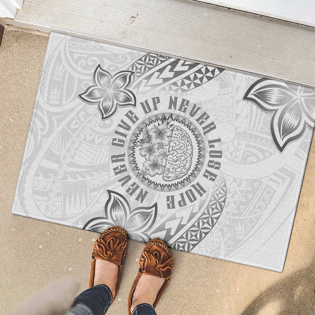 Brain Cancer Warrior Rubber Doormat Never Give Up LT05 - Polynesian Pride