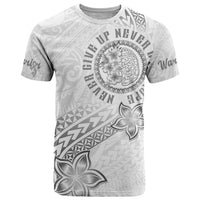 Brain Cancer Warrior T Shirt Never Give Up LT05 White - Polynesian Pride