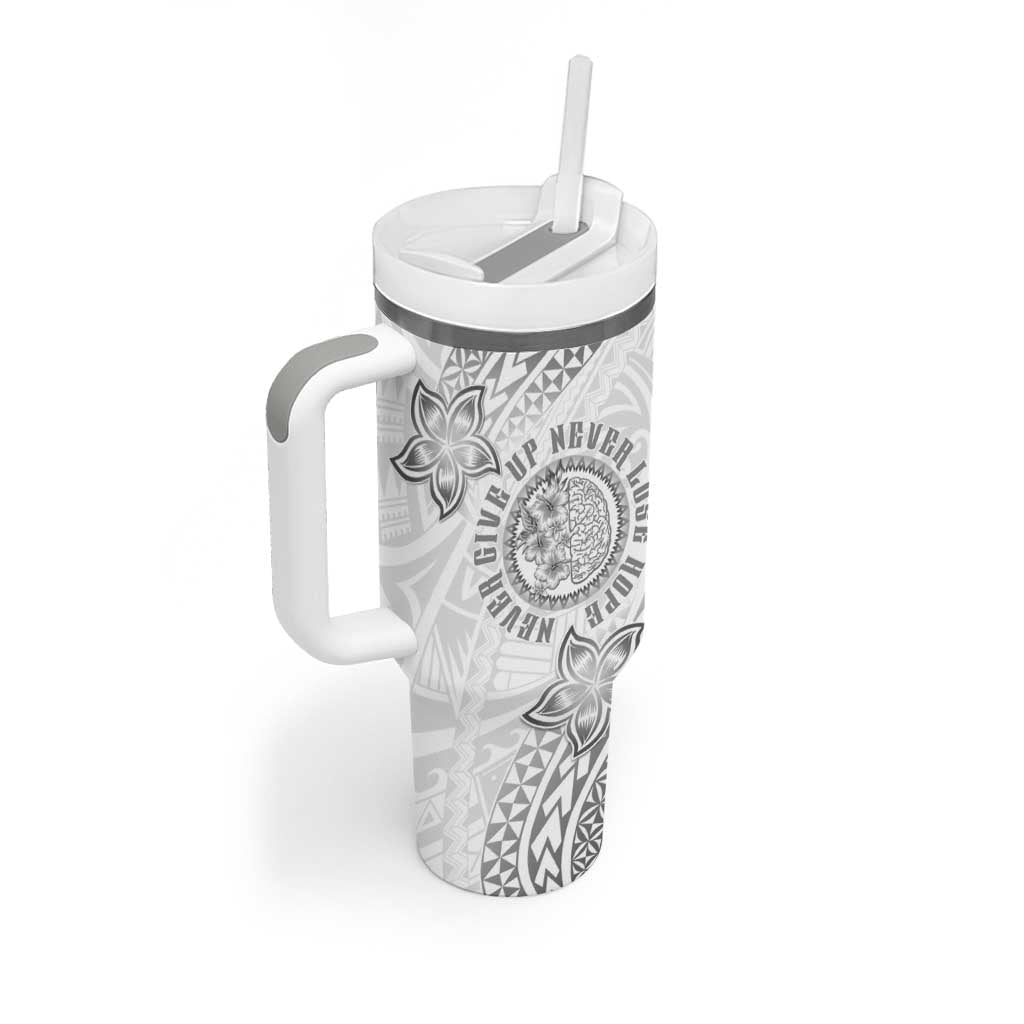 Brain Cancer Warrior Tumbler With Handle Never Give Up LT05 - Polynesian Pride