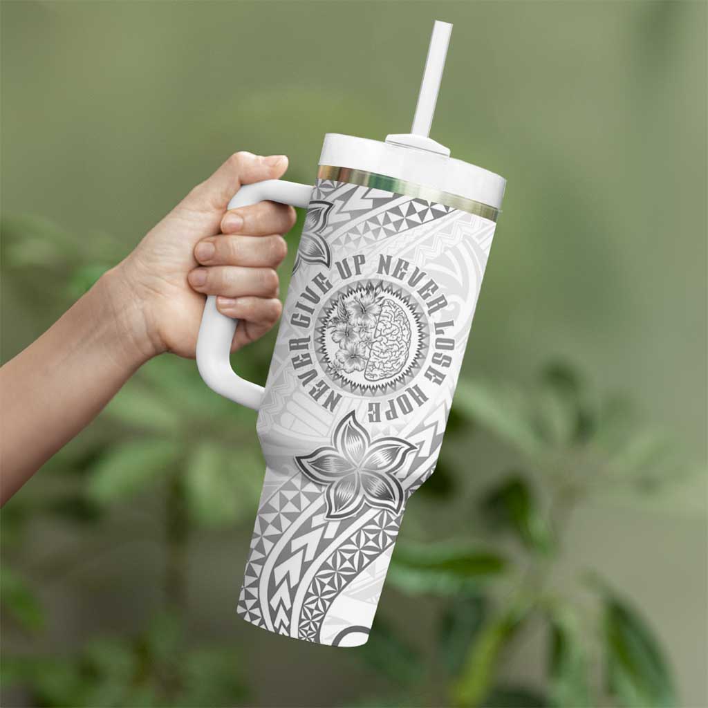 Brain Cancer Warrior Tumbler With Handle Never Give Up LT05 - Polynesian Pride