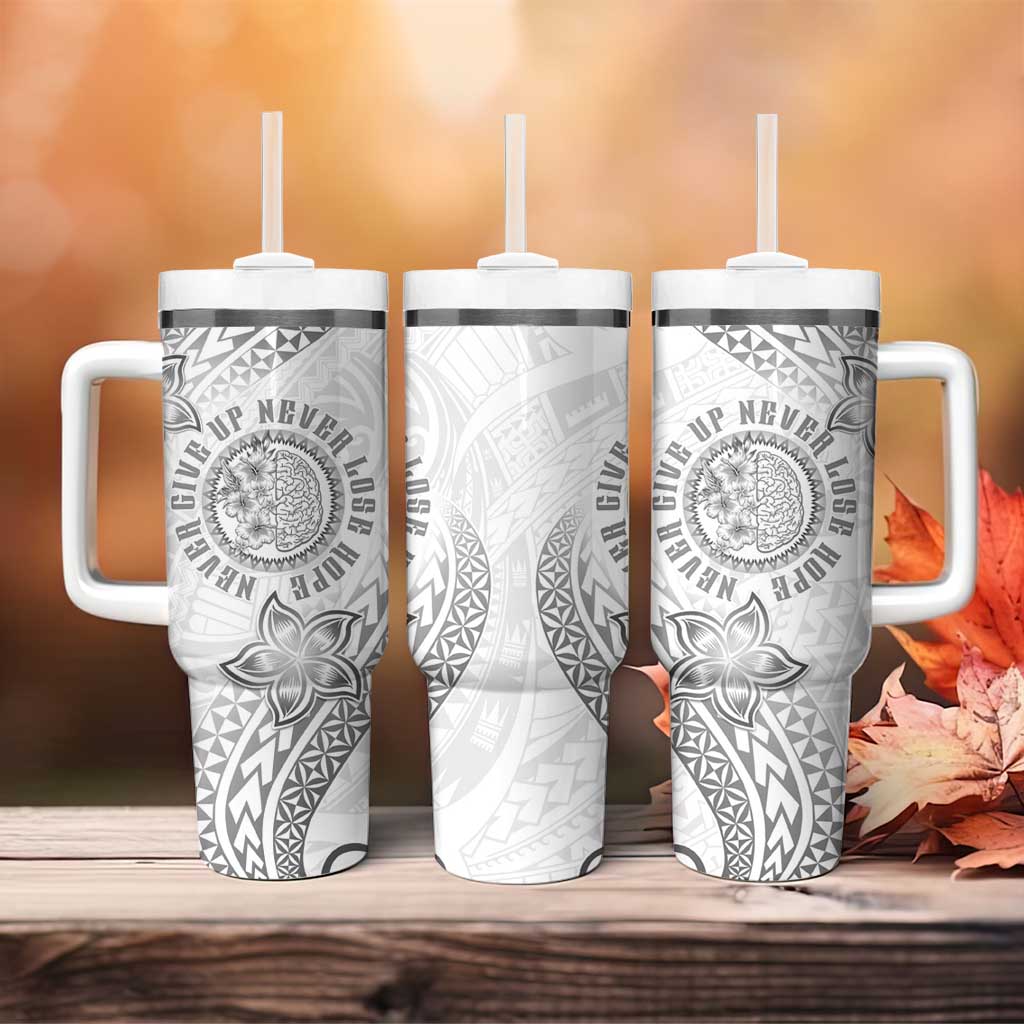 Brain Cancer Warrior Tumbler With Handle Never Give Up LT05 - Polynesian Pride