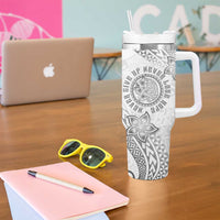 Brain Cancer Warrior Tumbler With Handle Never Give Up LT05 - Polynesian Pride