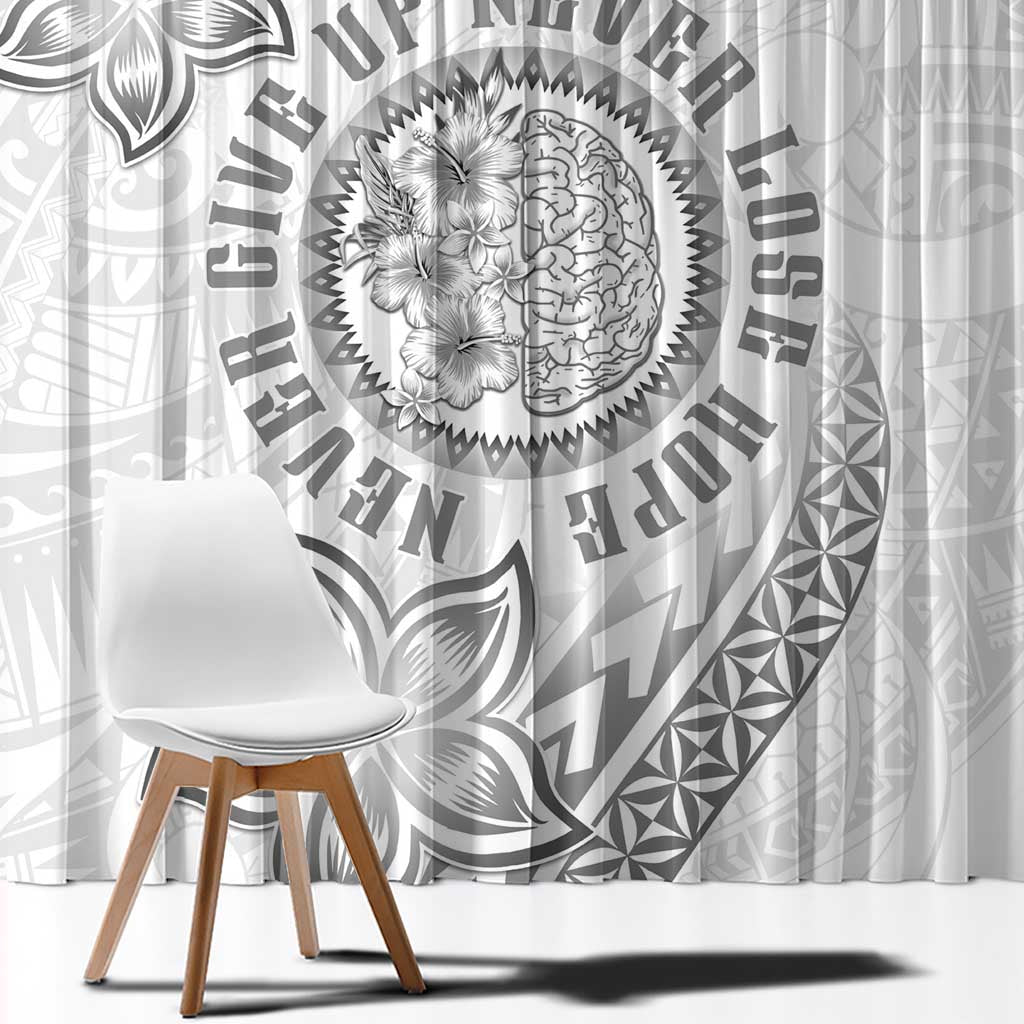 Brain Cancer Warrior Window Curtain Never Give Up