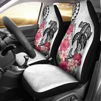 White Polynesian Hammerhead Shark Tribal Pattern Car Seat Cover