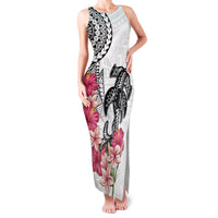 White Polynesian Hammerhead Shark Tribal Pattern Family Matching Tank Maxi Dress and Hawaiian Shirt LT05 Mom's Dress White - Polynesian Pride