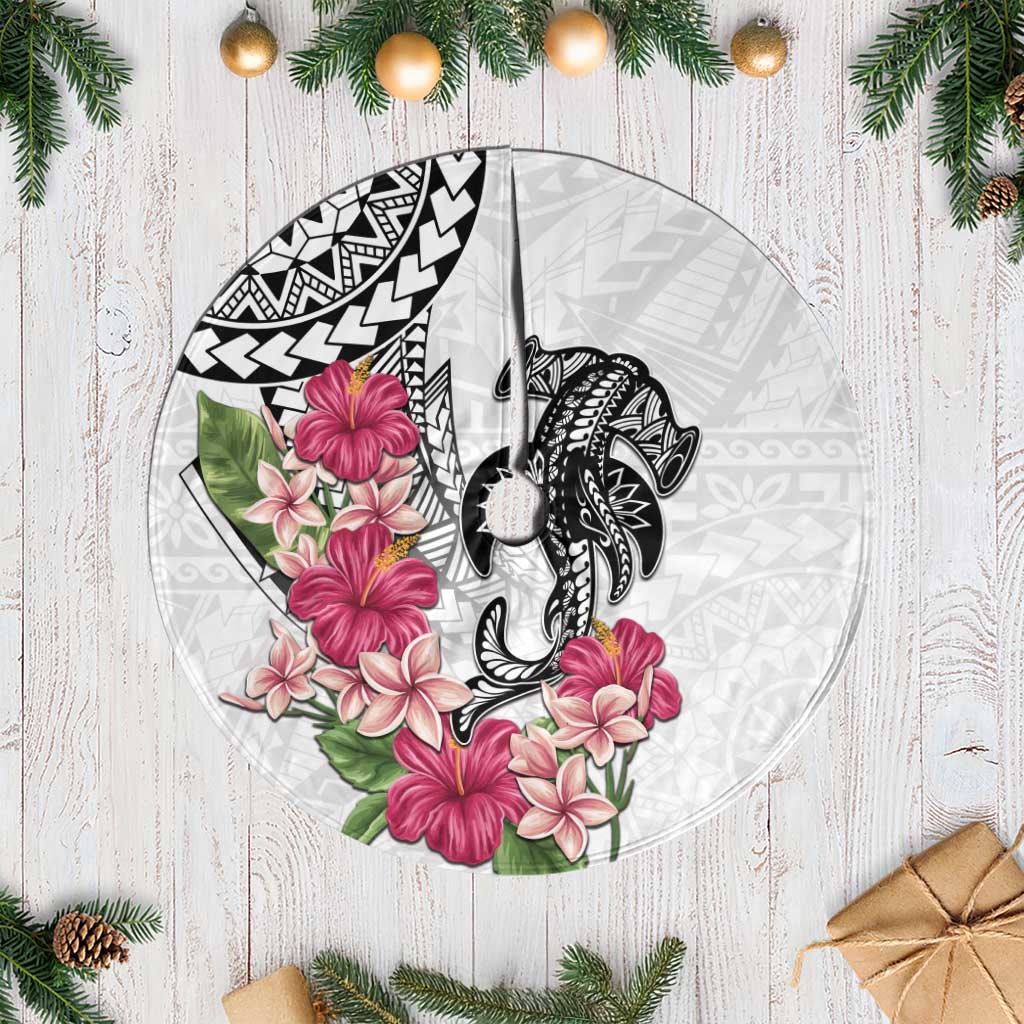 White Polynesian Hammerhead Shark Tribal Pattern Tree Skirt LT05 Casual White - Polynesian Pride