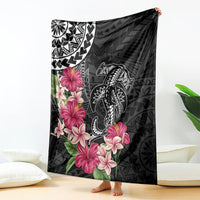 Black Polynesian Hammerhead Shark Tribal Pattern Blanket LT05 - Polynesian Pride