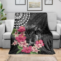 Black Polynesian Hammerhead Shark Tribal Pattern Blanket LT05 - Polynesian Pride