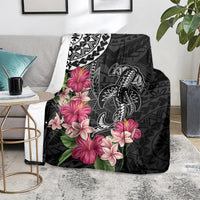 Black Polynesian Hammerhead Shark Tribal Pattern Blanket LT05 - Polynesian Pride