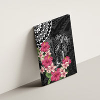 Black Polynesian Hammerhead Shark Tribal Pattern Canvas Wall Art