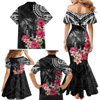 Black Polynesian Hammerhead Shark Tribal Pattern Family Matching Mermaid Dress and Hawaiian Shirt LT05 - Polynesian Pride