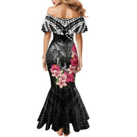 Black Polynesian Hammerhead Shark Tribal Pattern Family Matching Mermaid Dress and Hawaiian Shirt LT05 - Polynesian Pride