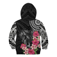 Black Polynesian Hammerhead Shark Tribal Pattern Kid Hoodie