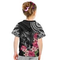 Black Polynesian Hammerhead Shark Tribal Pattern Kid T Shirt