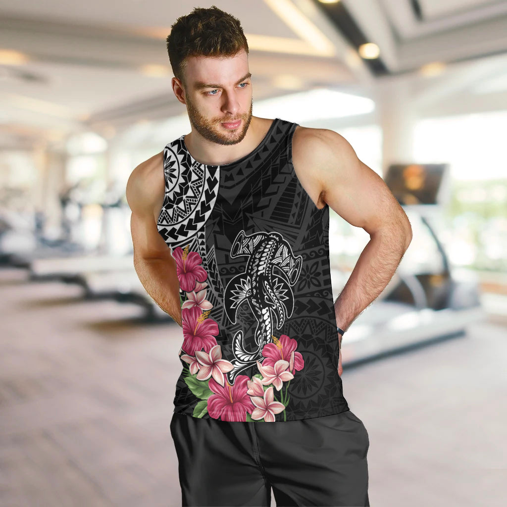 Black Polynesian Hammerhead Shark Tribal Pattern Men Tank Top LT05 Black - Polynesian Pride