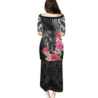 Black Polynesian Hammerhead Shark Tribal Pattern Puletasi