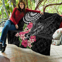 Black Polynesian Hammerhead Shark Tribal Pattern Quilt LT05 - Polynesian Pride
