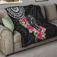Black Polynesian Hammerhead Shark Tribal Pattern Quilt LT05 - Polynesian Pride