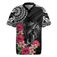 Black Polynesian Hammerhead Shark Tribal Pattern Rugby Jersey