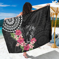 Black Polynesian Hammerhead Shark Tribal Pattern Sarong