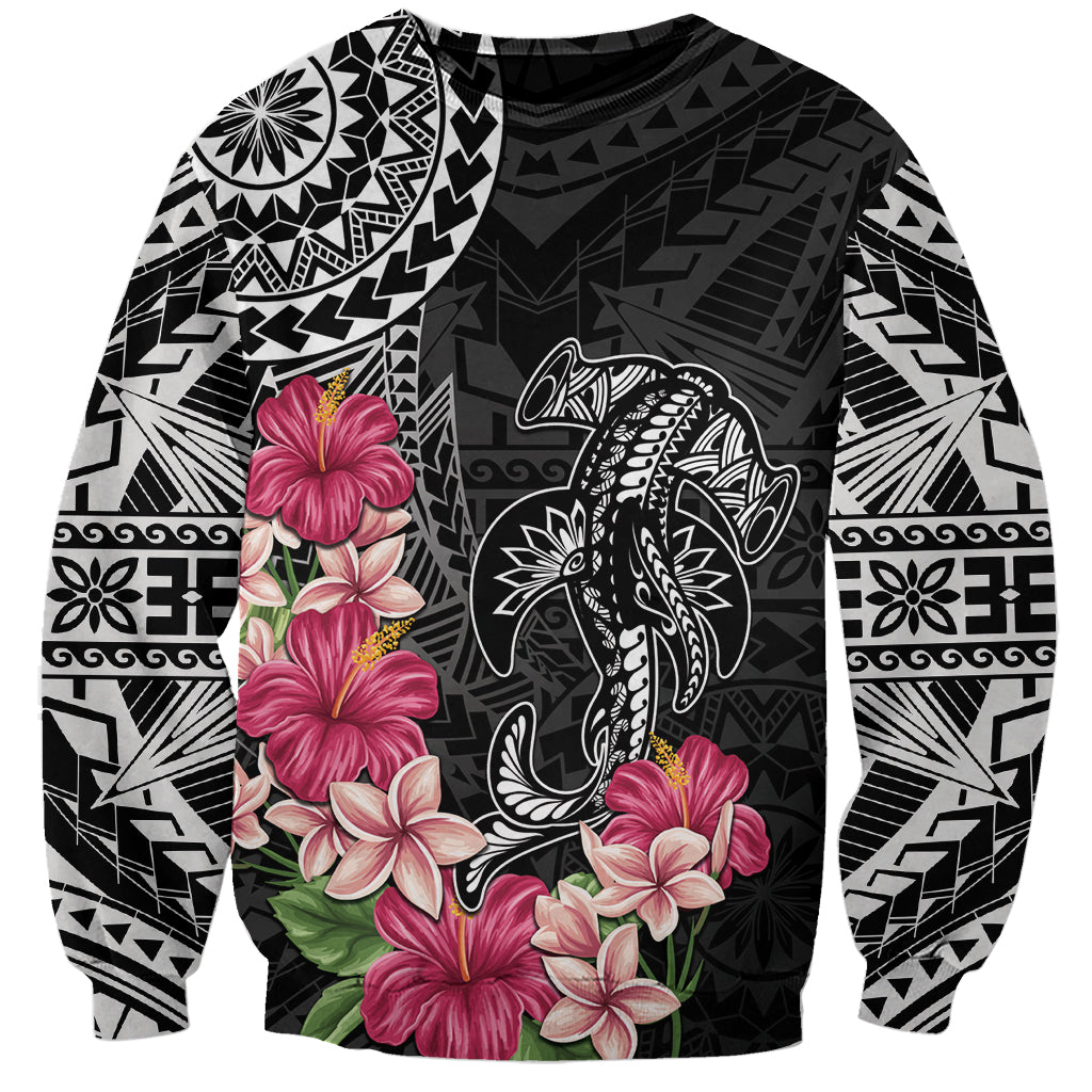 Black Polynesian Hammerhead Shark Tribal Pattern Sweatshirt LT05 Unisex Black - Polynesian Pride