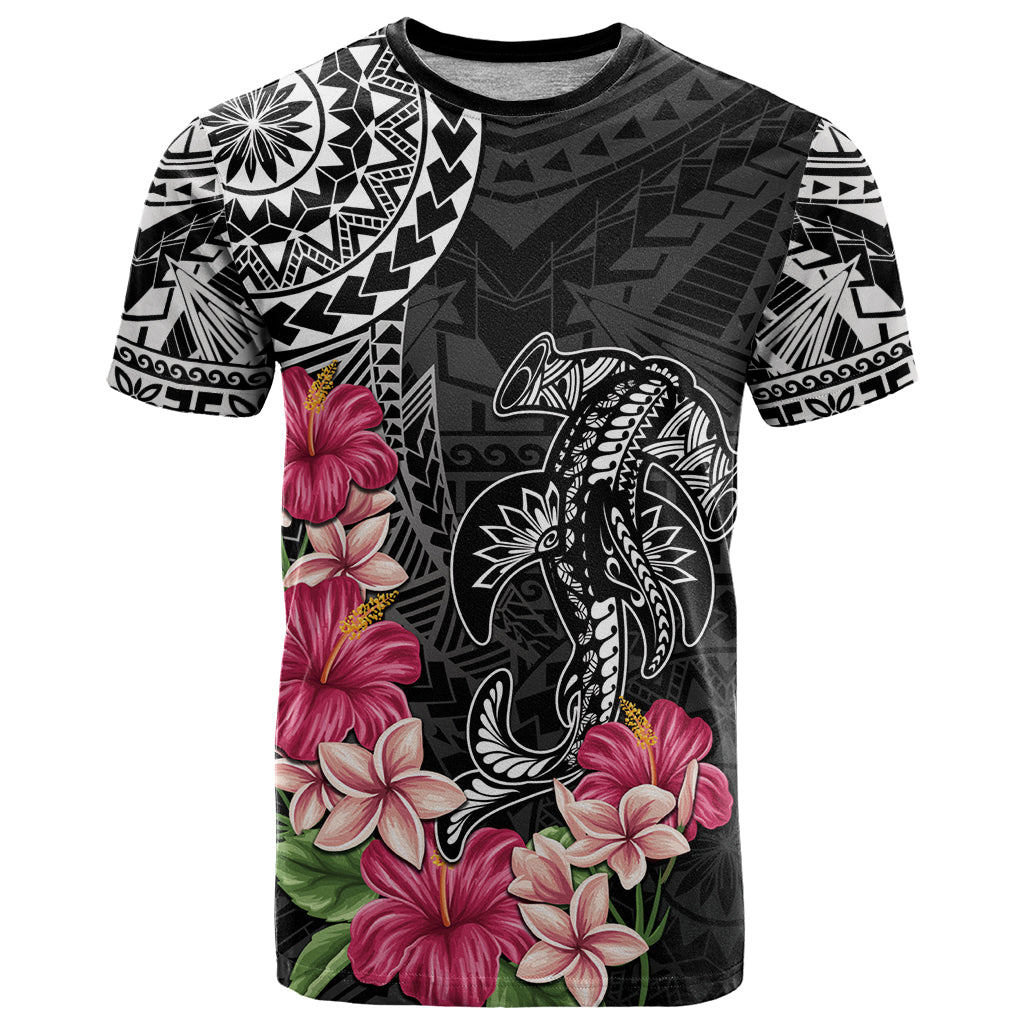 Black Polynesian Hammerhead Shark Tribal Pattern T Shirt LT05 Black - Polynesian Pride