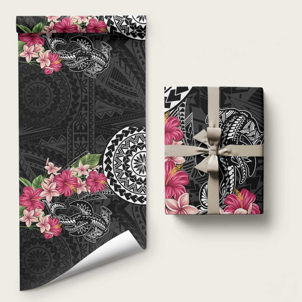 Black Polynesian Hammerhead Shark Tribal Pattern Wrapping Paper LT05 58" × 23" Black - Polynesian Pride