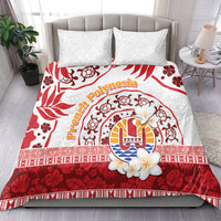 French Polynesia Internal Autonomy Day Bedding Set Tropical Hibiscus And Turtle Pattern