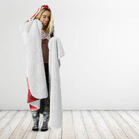 French Polynesia Internal Autonomy Day Hooded Blanket Tropical Hibiscus And Turtle Pattern