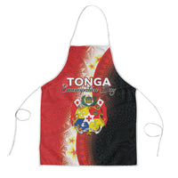 Tonga Emancipation Day Apron Tongan Ngatu Pattern With Plumeria LT05 Red - Polynesian Pride