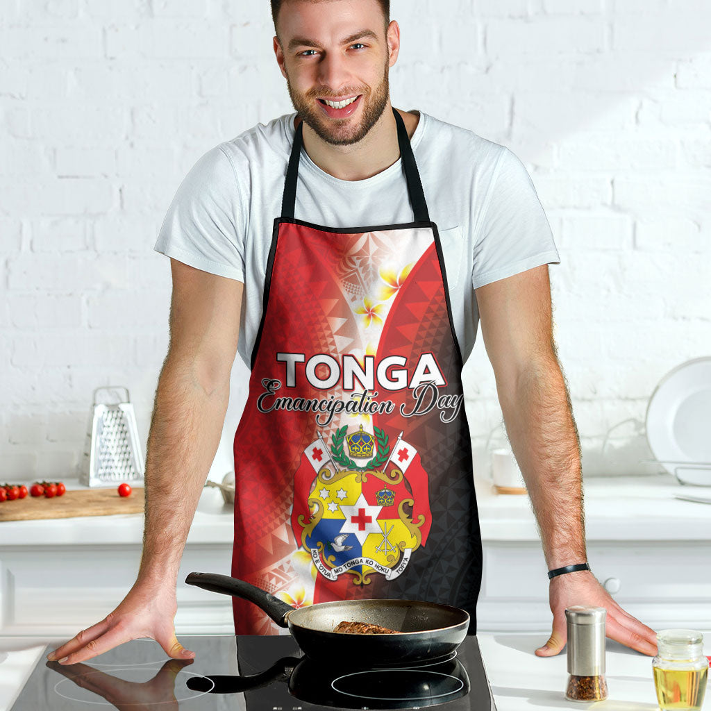 Tonga Emancipation Day Apron Tongan Ngatu Pattern With Plumeria LT05 - Polynesian Pride