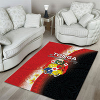 Tonga Emancipation Day Area Rug Tongan Ngatu Pattern With Plumeria LT05 - Polynesian Pride