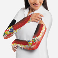 Personalised Tonga Emancipation Day Arm Sleeves Tongan Ngatu Pattern With Plumeria LT05 - Polynesian Pride