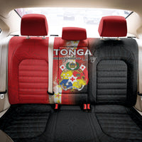 Tonga Emancipation Day Back Car Seat Cover Tongan Ngatu Pattern With Plumeria LT05 - Polynesian Pride