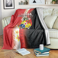 Tonga Emancipation Day Blanket Tongan Ngatu Pattern With Plumeria LT05 Red - Polynesian Pride