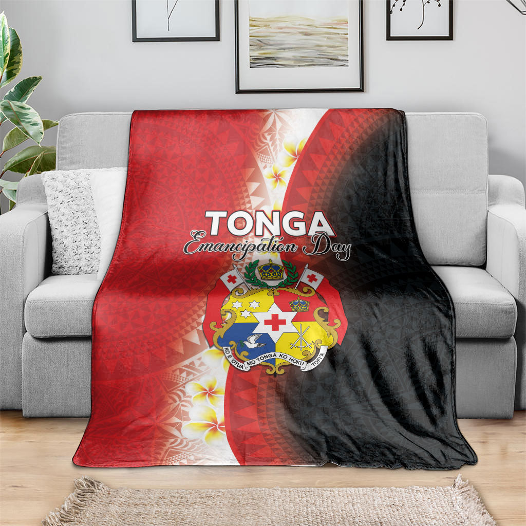 Tonga Emancipation Day Blanket Tongan Ngatu Pattern With Plumeria LT05 - Polynesian Pride