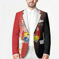 Personalised Tonga Emancipation Day Blazer Tongan Ngatu Pattern With Plumeria LT05 - Polynesian Pride