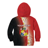 Personalised Tonga Emancipation Day Kid Hoodie Tongan Ngatu Pattern With Plumeria LT05 - Polynesian Pride