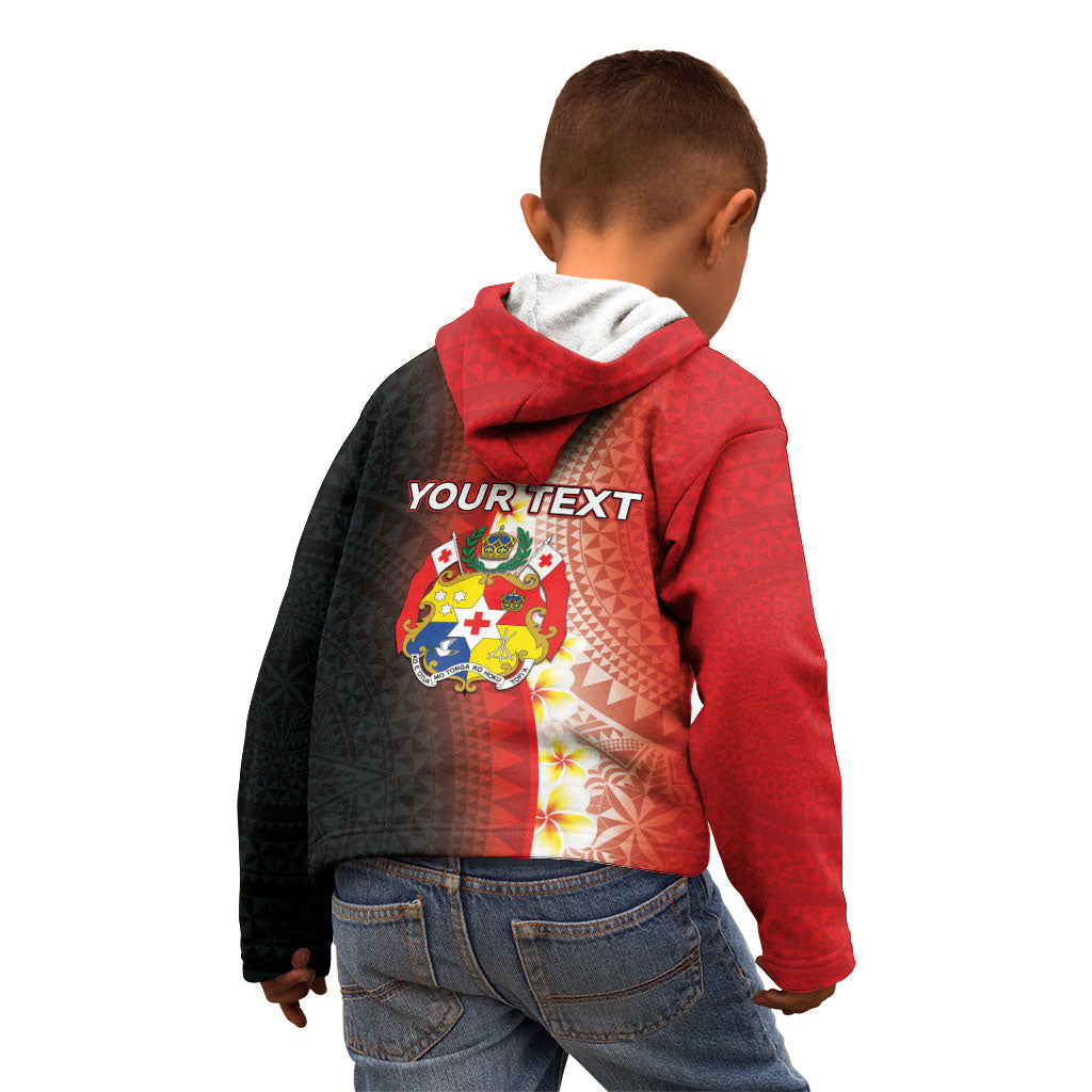 Personalised Tonga Emancipation Day Kid Hoodie Tongan Ngatu Pattern With Plumeria LT05 - Polynesian Pride