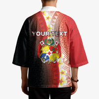 Personalised Tonga Emancipation Day Kimono Tongan Ngatu Pattern With Plumeria LT05 - Polynesian Pride