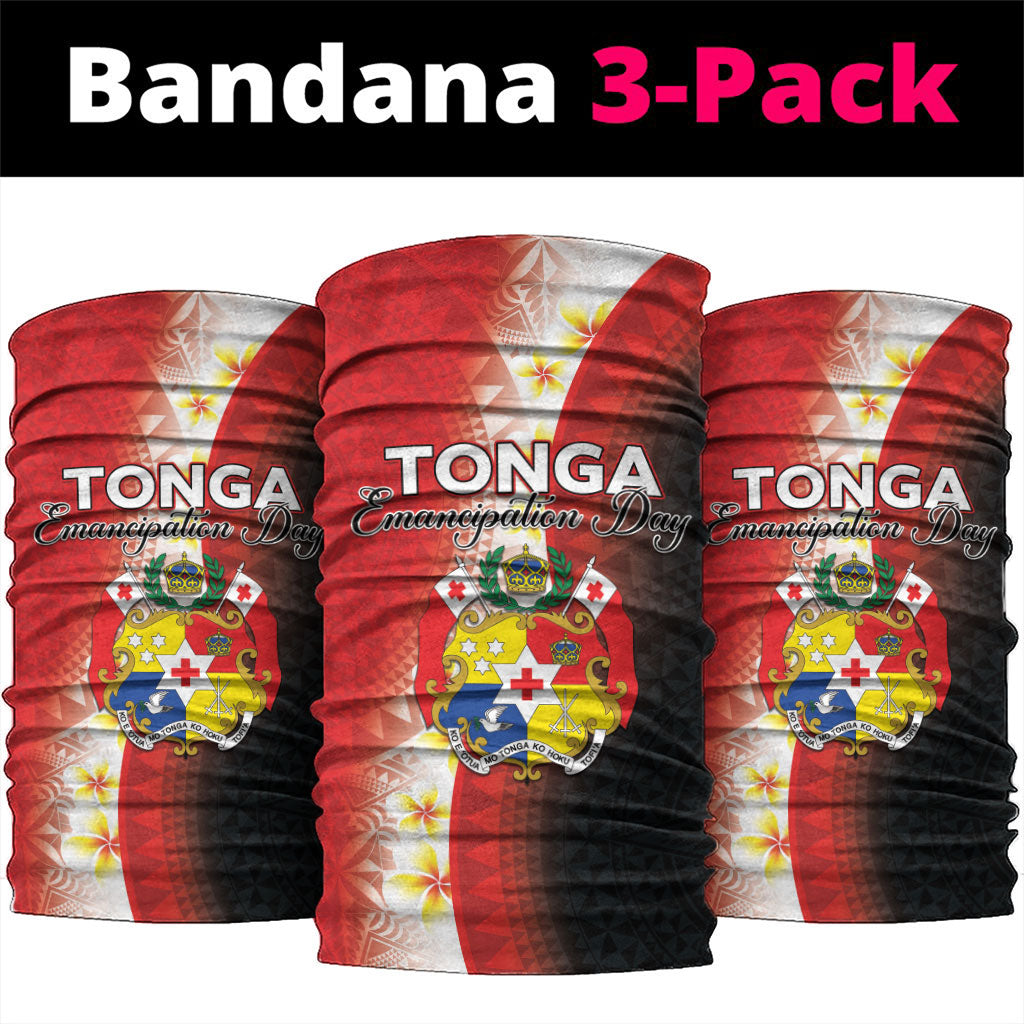 Tonga Emancipation Day Neck Gaiter Tongan Ngatu Pattern With Plumeria LT05 package One Size: 25*50cm Red - Polynesian Pride