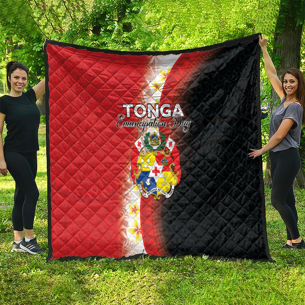 Tonga Emancipation Day Quilt Tongan Ngatu Pattern With Plumeria LT05 - Polynesian Pride
