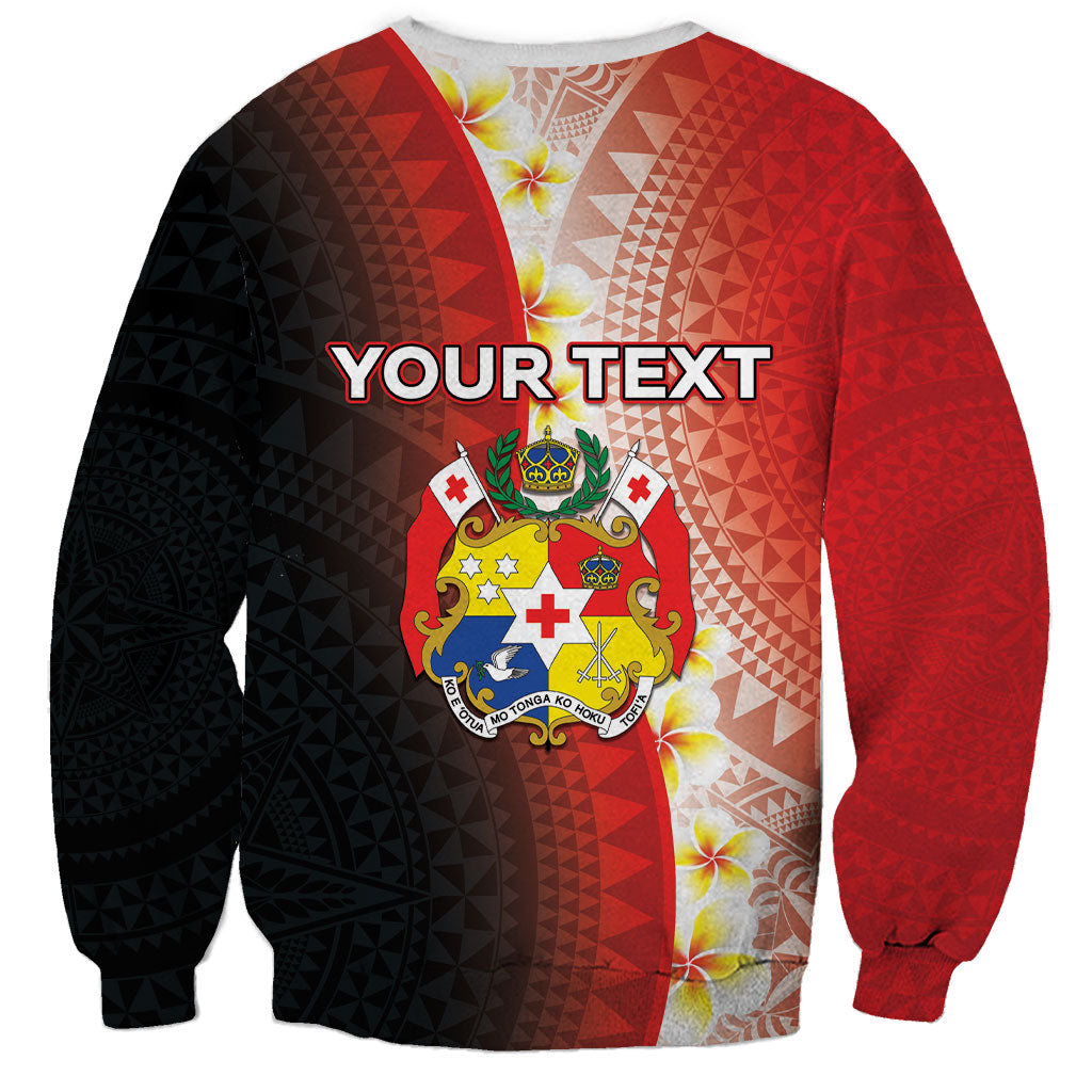 Personalised Tonga Emancipation Day Sweatshirt Tongan Ngatu Pattern With Plumeria LT05 - Polynesian Pride