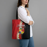 Tonga Emancipation Day Tote Bag Tongan Ngatu Pattern With Plumeria LT05 - Polynesian Pride