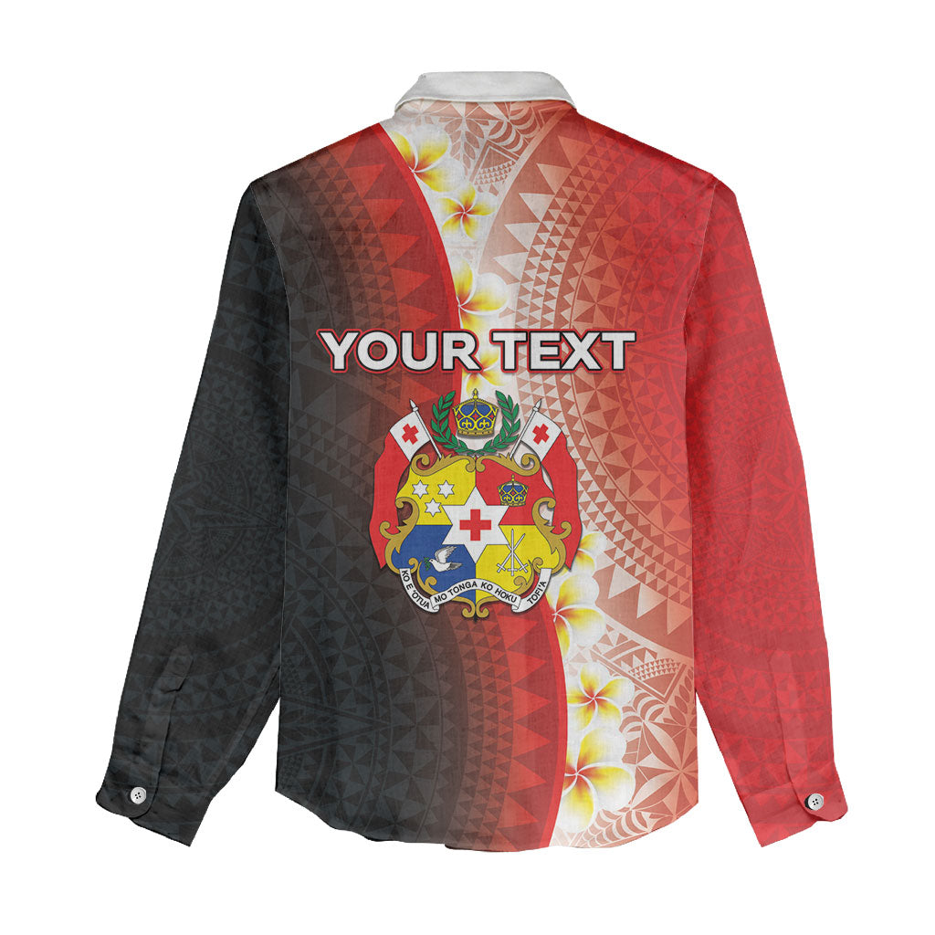Personalised Tonga Emancipation Day Women Casual Shirt Tongan Ngatu Pattern With Plumeria LT05 - Polynesian Pride