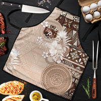 Tonga Ngatu Motifs Apron With Coat Of Arms Beige