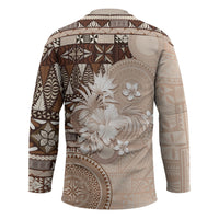 Tonga Ngatu Motifs Hockey Jersey With Coat Of Arms Beige