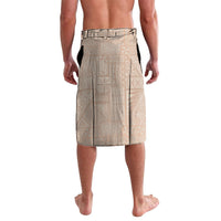 Tonga Ngatu Motifs Lavalava With Coat Of Arms Beige