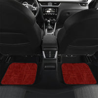 Tonga Ngatu Motifs Car Mats With Coat Of Arms Red